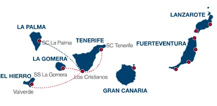 Färjelinjer mellan Kanarieöarna och La Gomera